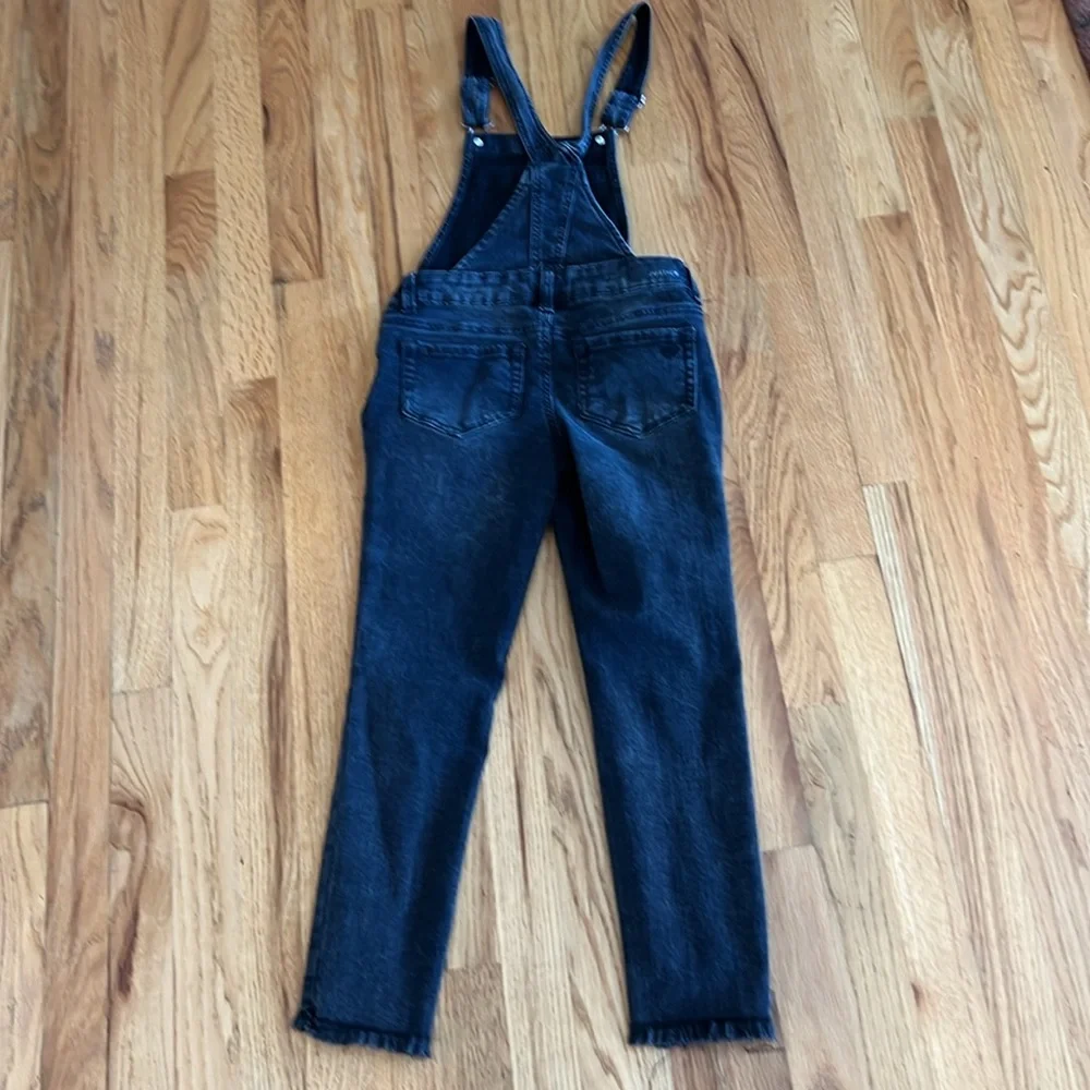 Justice Distressed Black Overalls, Size 10